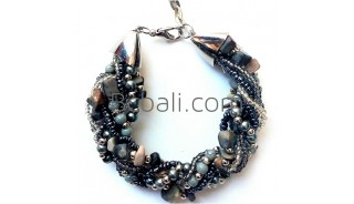 bali beaded crystal stone bracelet charm