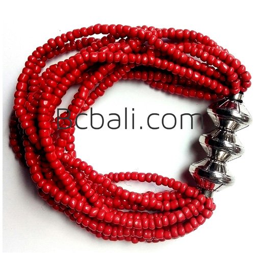 bali beads bracelets stretch red handmade jewelry bali beads