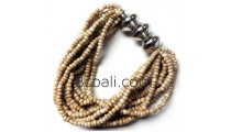 bali beads bracelets stretches beige 