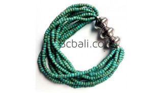 bali beads bracelets stretches turquoise 