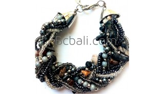 bali beaded crystal stone bracelet charm