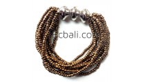 bali golden beads multi strand bracelets stretches 