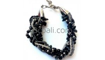 bali black stone crystal bracelets fashion