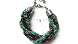 bali glass beads handmade bracelets two colors