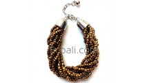 golden glass bead handmade bracelets stainless charming