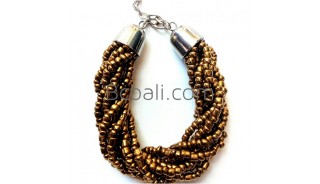 golden glass bead handmade bracelets stainless charming