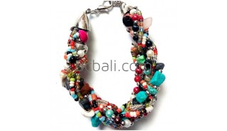 multi color stone beads bracelets fashion accessories 2015