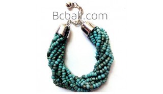 turquoise bead bracelets bali charm fashion women accessory
