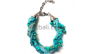 turquoise stone beads bracelets charms accessories bali