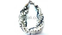 white stone beads bracelets charm accessories bali