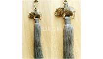 key rings tassels bronze golden elephant caps grey