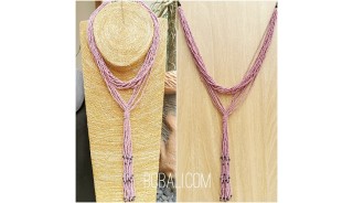 multiple strand beads purple necklaces double wrist