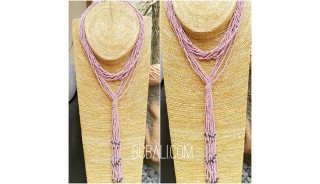 multiple strand beads purple necklaces double wrist