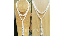 multiple strand beads white necklaces double wrist