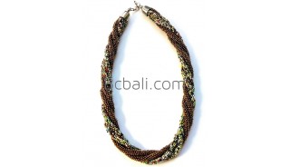 balinese beaded necklaces twice two color style