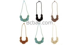bead necklace disc triangle long strand fashion design