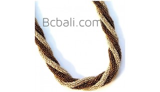 two color combination glass beads necklaces style bali