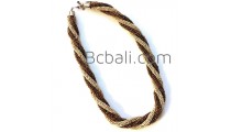 two color combination glass beads necklaces style bali