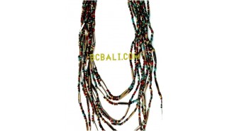 casandra beaded multi strans necklace charms