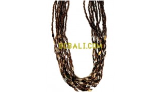 golden color glass beaded necklace charms fashion