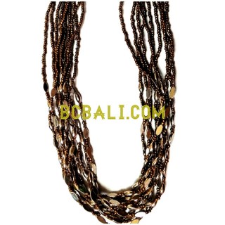 multi color glass beads necklace charms bali 