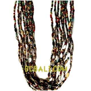 multi color glass beads necklace charms bali 