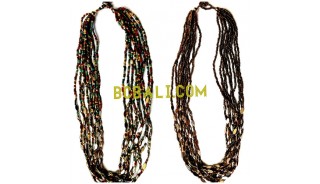 multi color glass beads necklace charms bali 