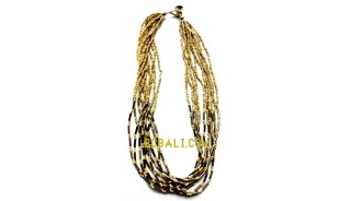 necklaces beads multi strand charms natural