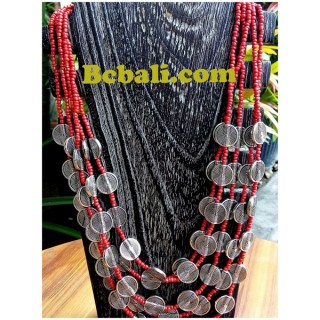 5strand strand choker necklace charm beaded fashion