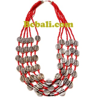 5strand strand choker necklace charm beaded fashion