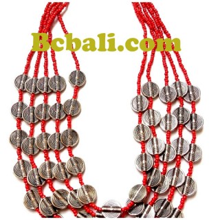 5strand strand choker necklace charm beaded fashion