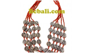 5strand strand choker necklace charm beaded fashion