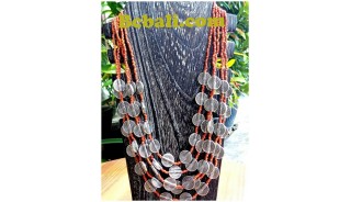 bali casandra 5strand necklaces coin beads