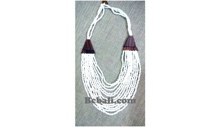 bali unique choker necklace multiple strand with wood