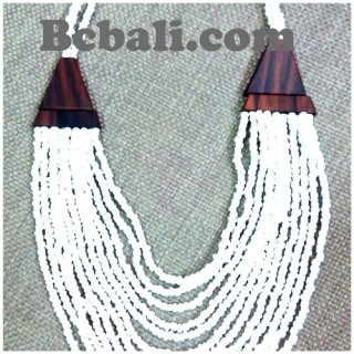 two color shown necklaces choker strand beading wooden ethnic design