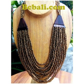 two color shown necklaces choker seeds beading wood ethnic design