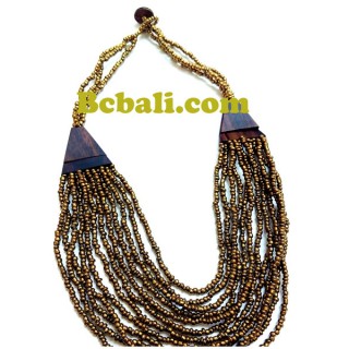 two color shown necklaces choker seeds beading wood ethnic design