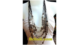 casandra black bead charm necklaces
