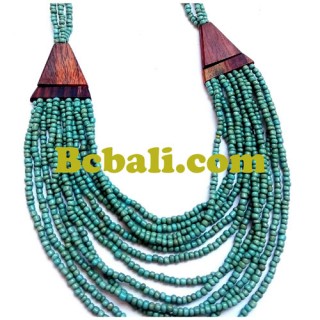 necklaces choker layer bead wood ethnic design