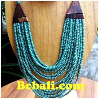 necklaces choker layer bead wood ethnic design
