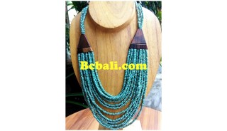 two color shown necklace chokers seed bead wood ethnic design.
