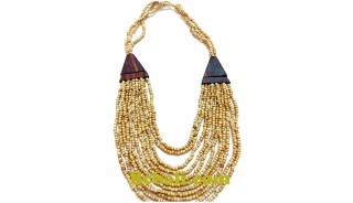 necklaces choker layer bead wood ethnic design