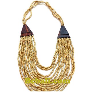 necklaces choker layer bead wood ethnic design
