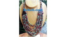 mixed color glass bead choker ethnic design necklaces bali