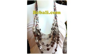 multicolors glass beaded quart strand seed necklaces bali