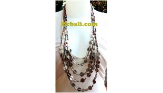 multicolors glass beaded quart strand seed necklaces bali