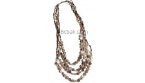 multicolors glass beaded quart strand seed necklaces bali