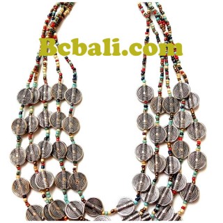 two color shown choker necklace beads charming