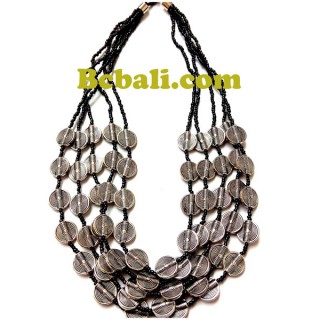 two color shown choker necklace beads charm bali design