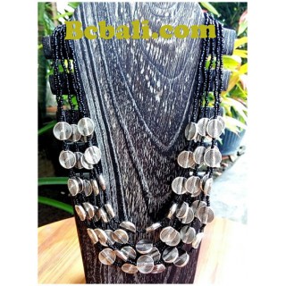 two color shown choker necklace beads charm bali design